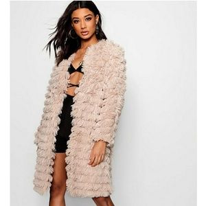 Shaggy faux fur coat